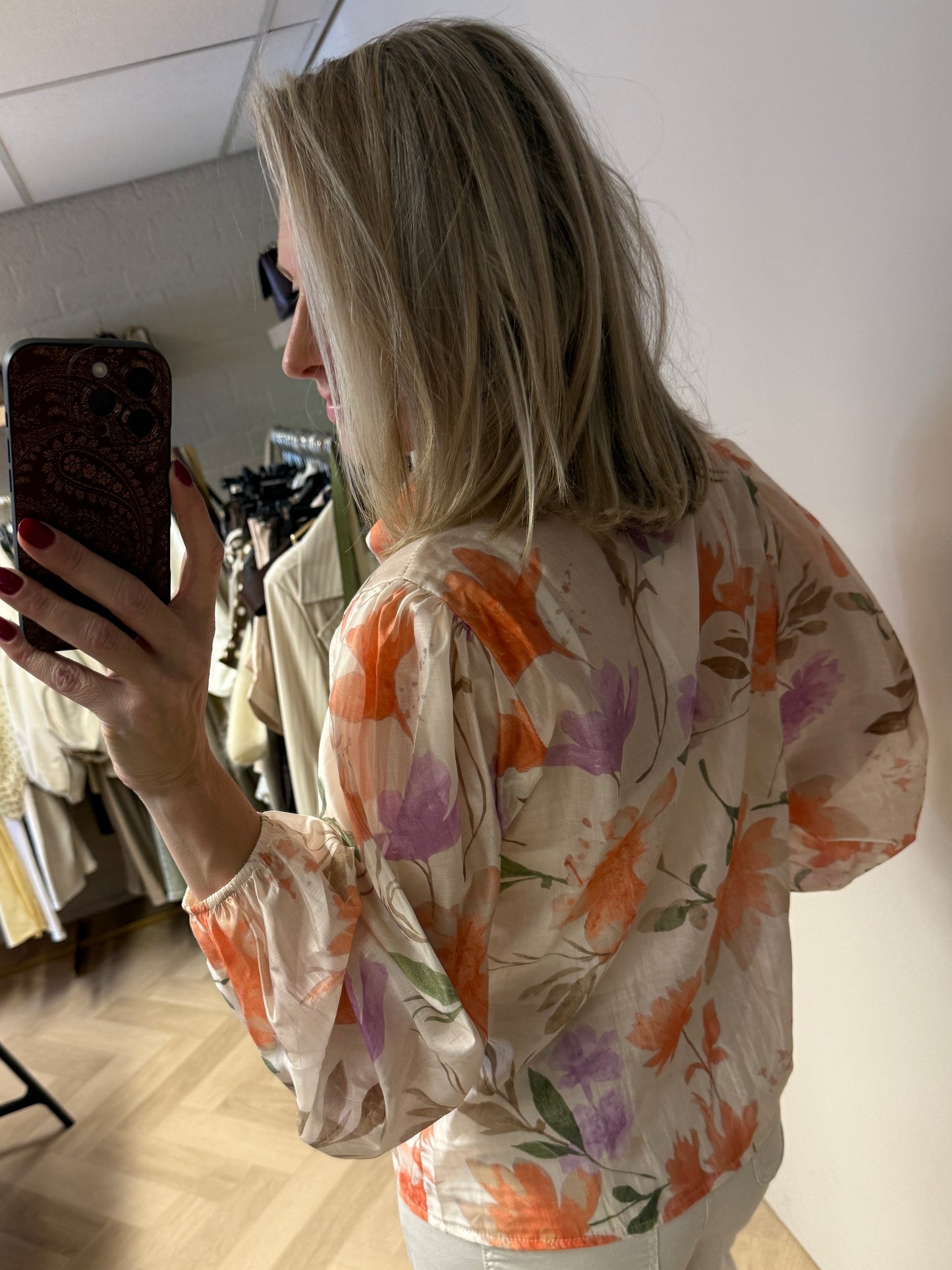 Blouse Georgia Flower Beige