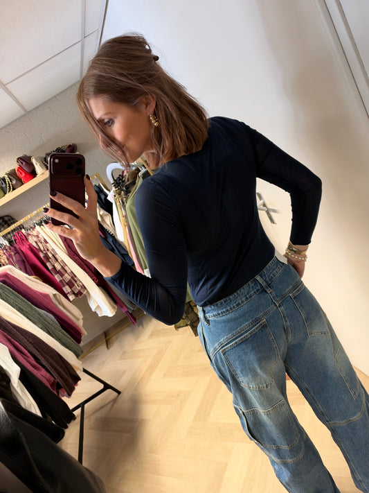 Shirt Nola Cashmere Donkerblauw