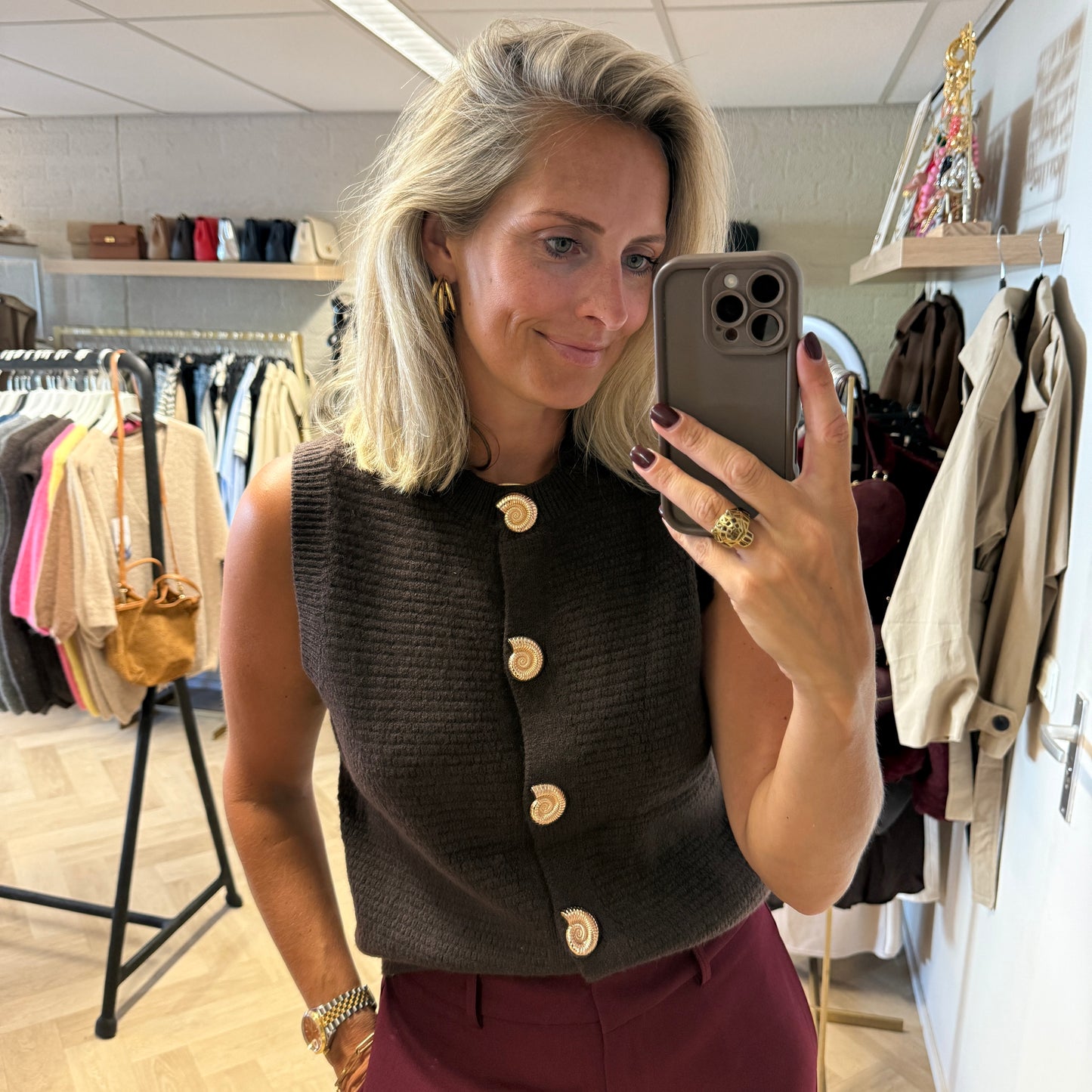 Vest Viscose Zoë Schelp Choco