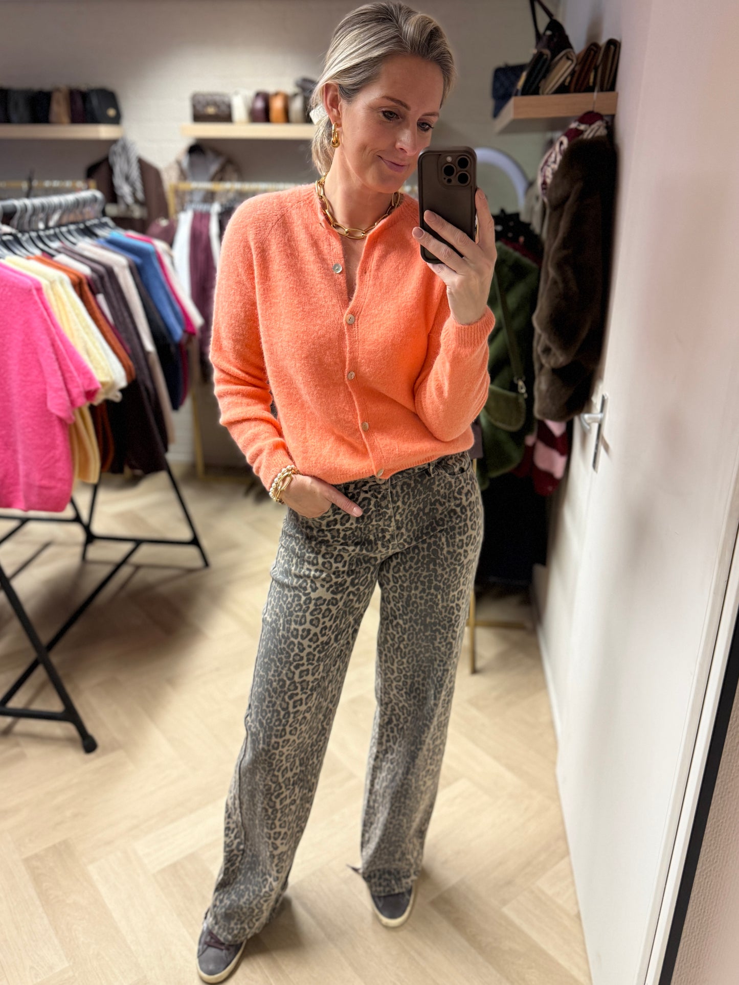 Vest Claudia Lange Mouw Alpaca Peach