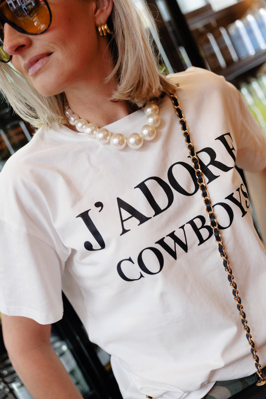 T Shirt J'adore Cowboys Wit
