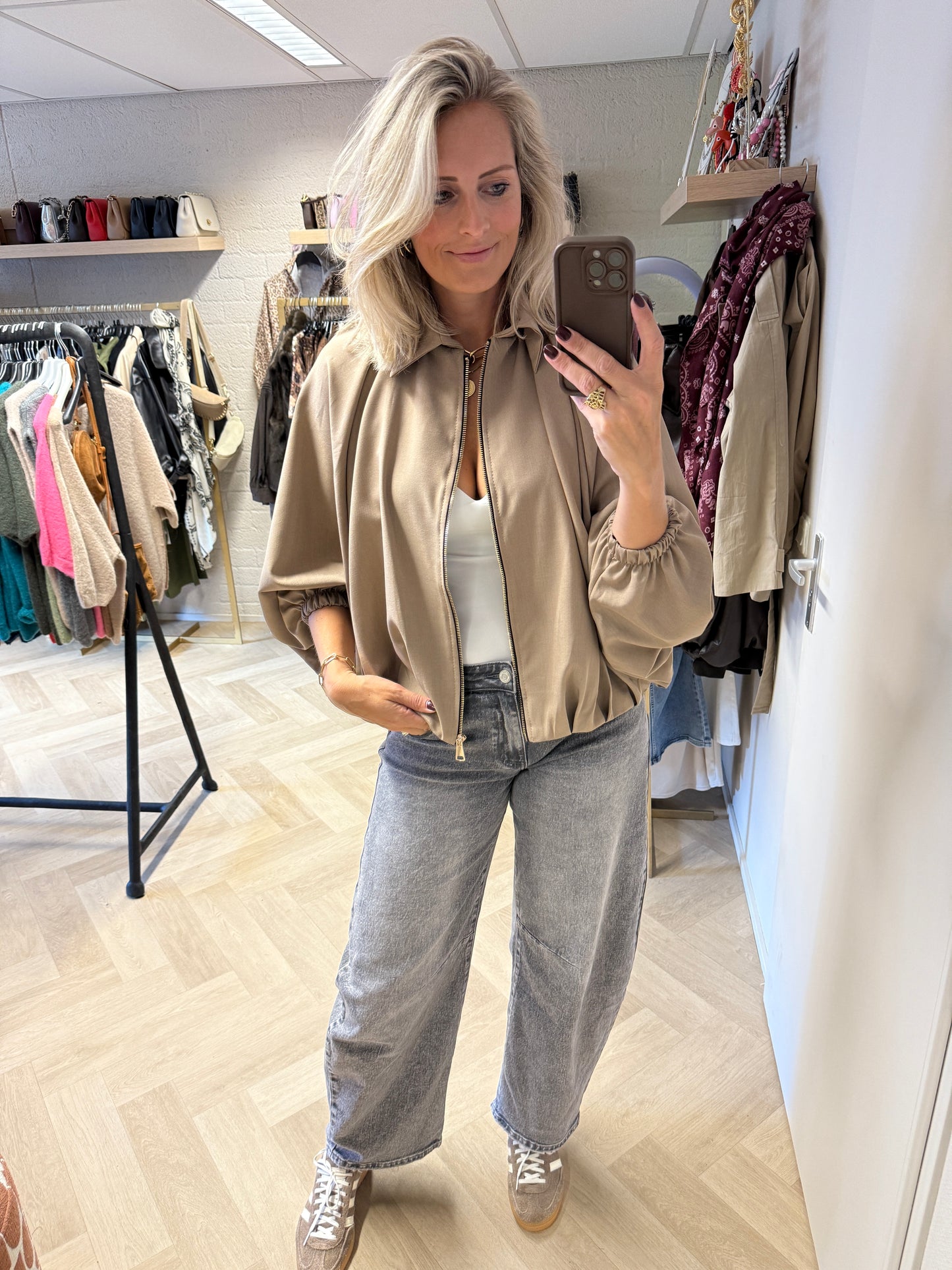 Jas Zara Rits Pof Beige