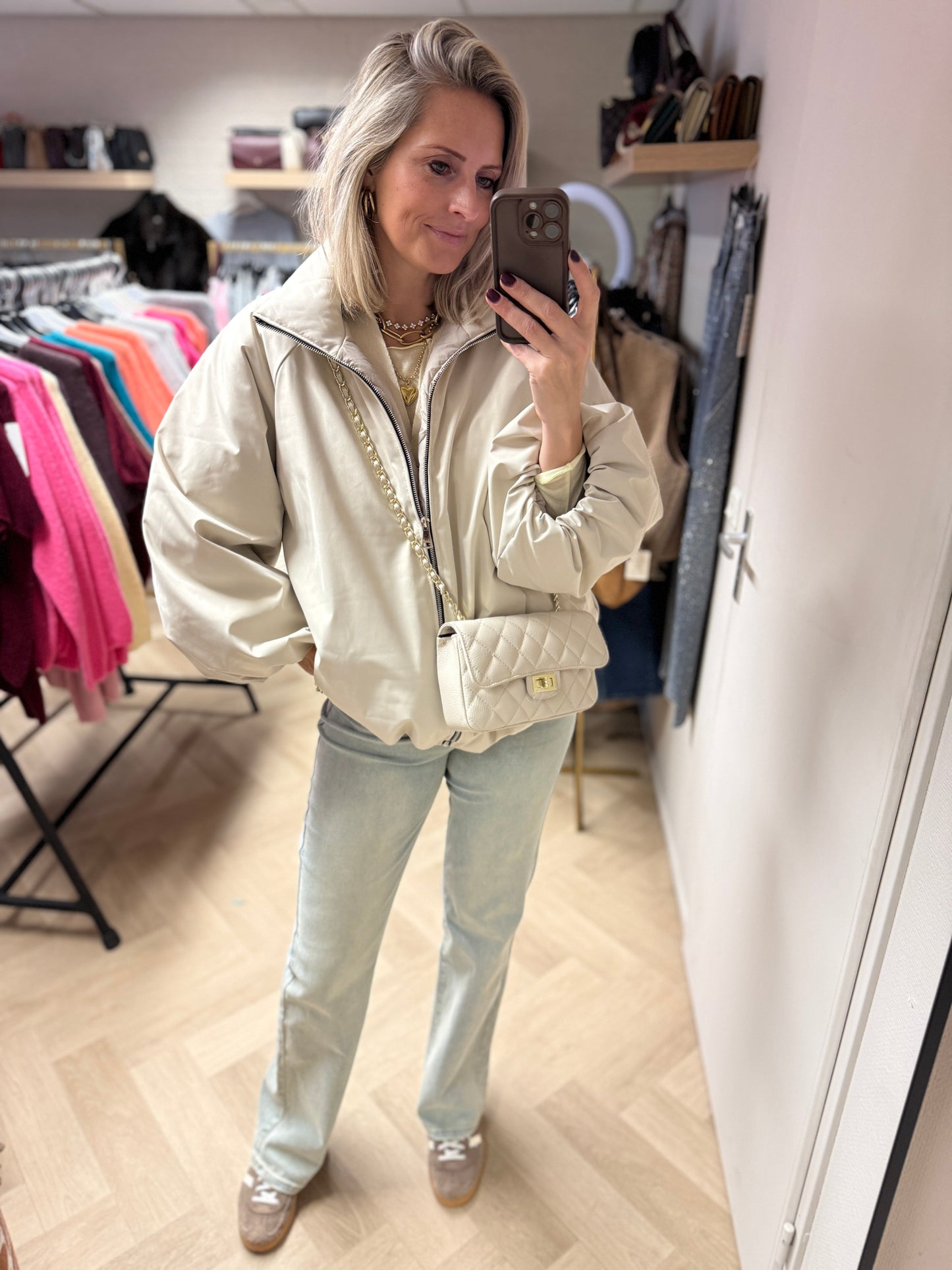 Jas Fabienne Pof Gevoerd Ecru