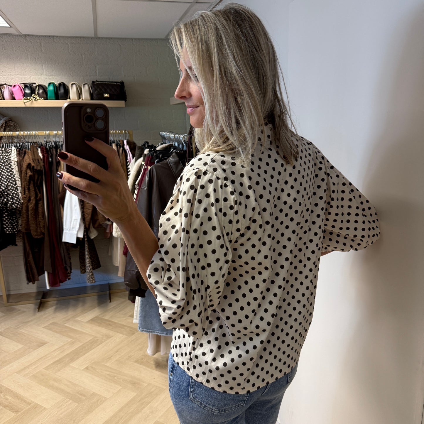 Blouse Evi Polkadot Offwhite