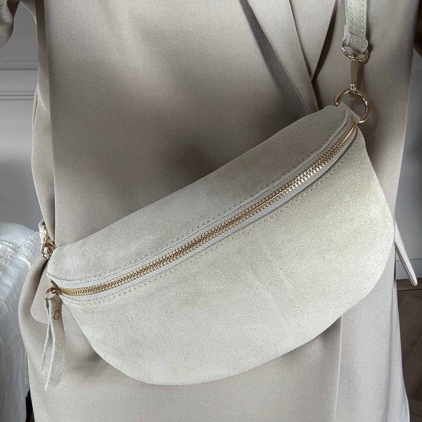 Tas Zoey Big Suède Zand