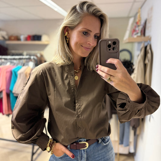 Blouse Jade Katoen Bruin