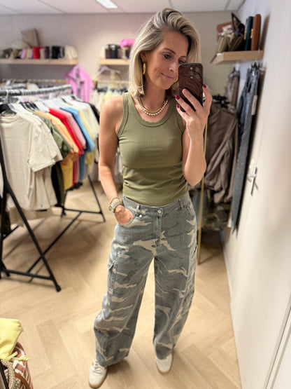Top Basis Tanktop Armygroen