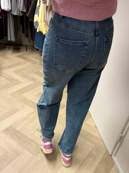 Jeans Yvette Omslag Barrel Fit Medium Blue