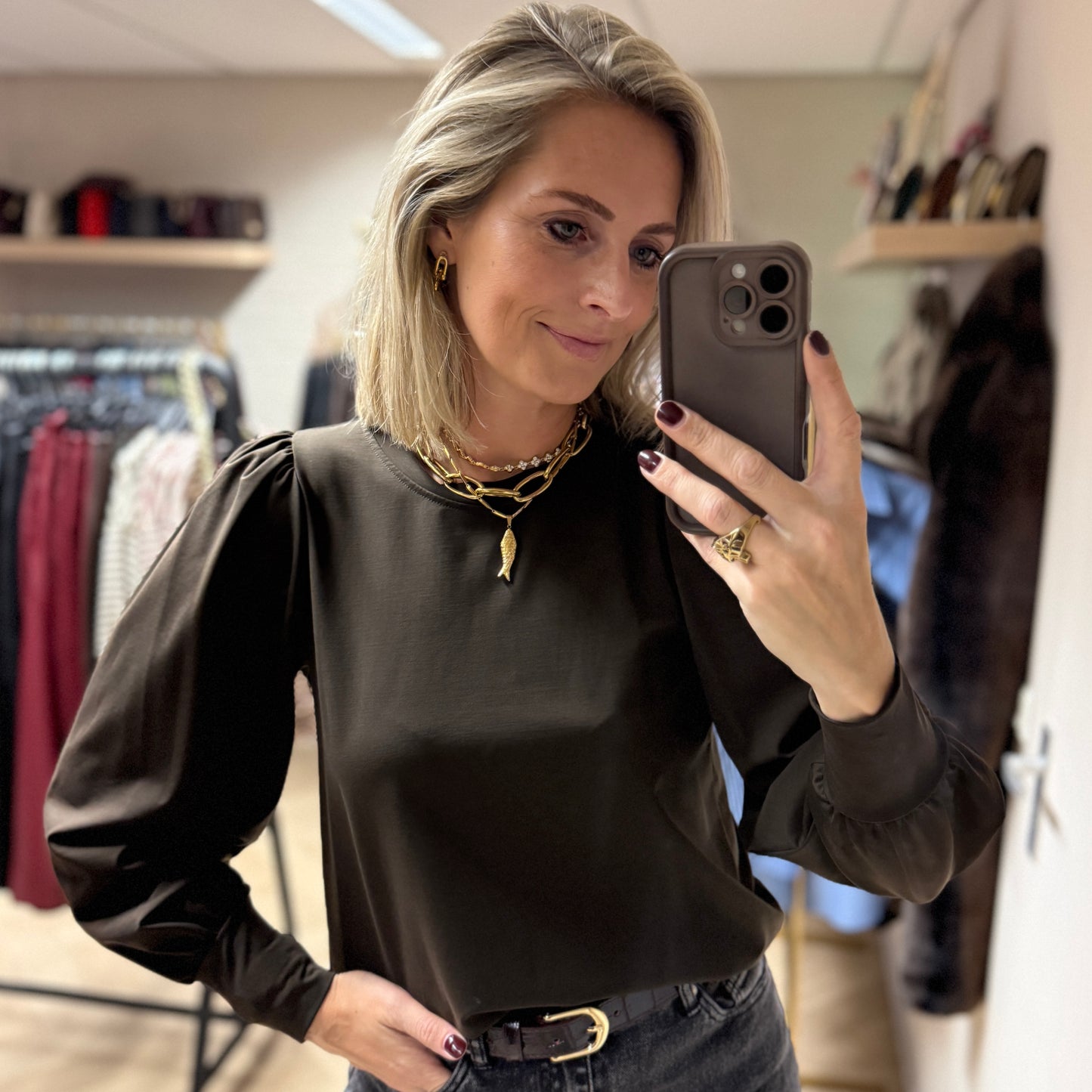 Shirt Femmy Pofmouw Bruin