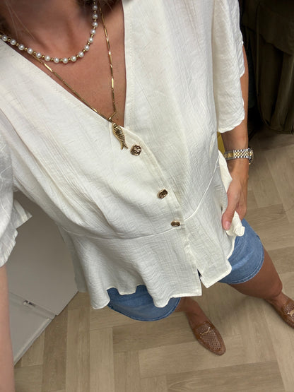 Blouse Brenda Knoopjes Beige