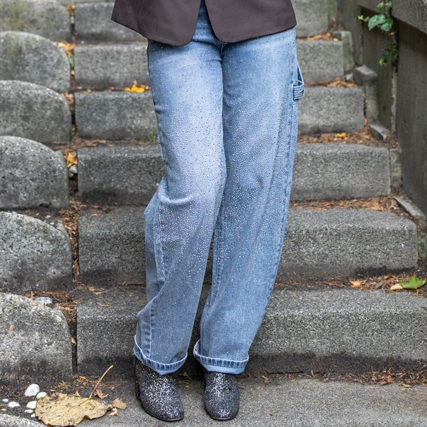 Jeans Sterre Worker Strass Denim