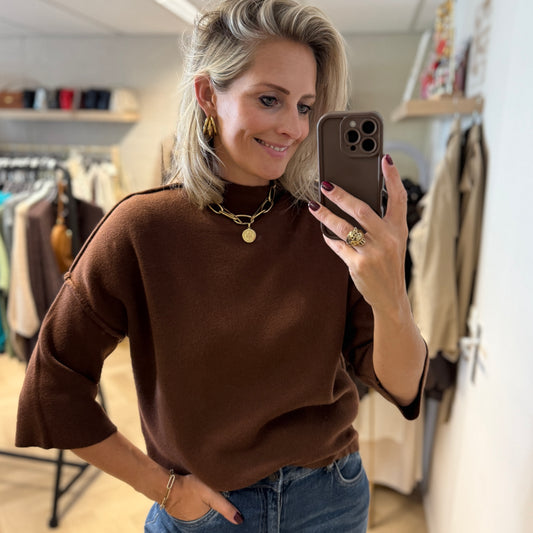 Trui Isabel Viscose Bruin