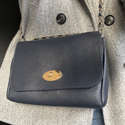 Tas Nina Leder Donkerblauw