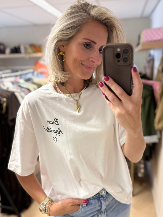T Shirt Amalfi Strass Wit