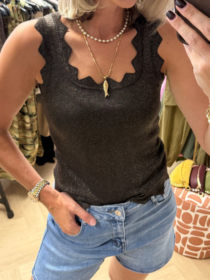 Top Stella Viscose Lurex Bruin