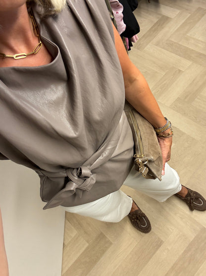 Top Macy PU Leer Taupe