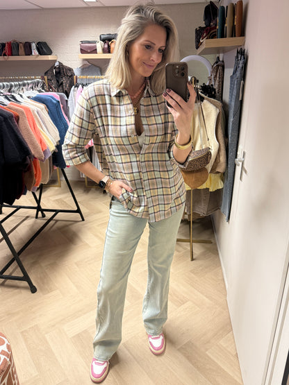 Blouse Julia Ruit Lichtblauw
