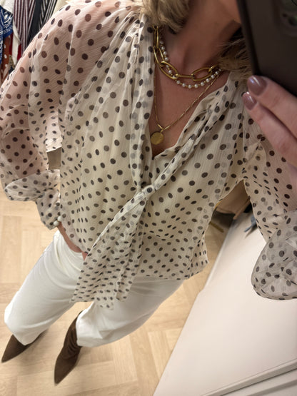 Blouse Jill Polkadot Ecru Bruin