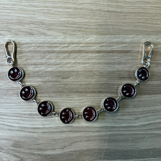 Tassenhanger Smiley Bordeaux