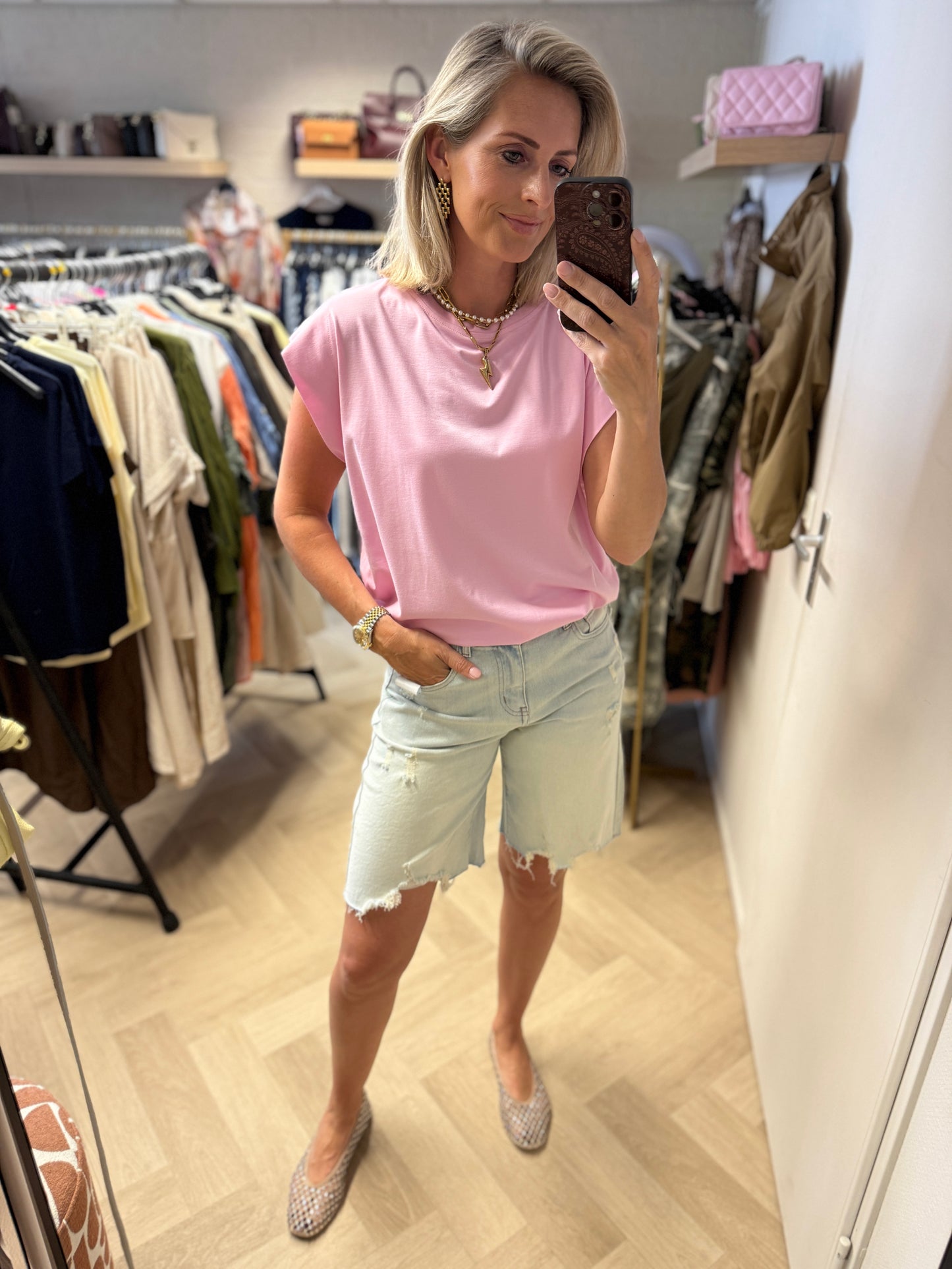 Shirt Joy Elastiek Roze