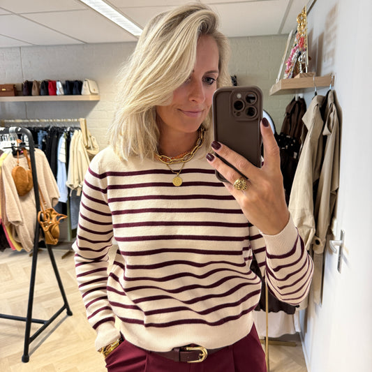 Trui Mila Streep Burgundy