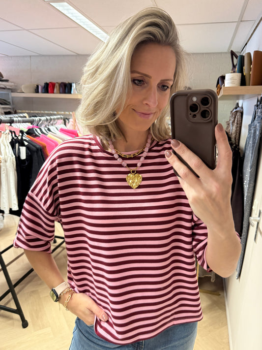 Shirt Mary Streep KM Bordeaux Roze