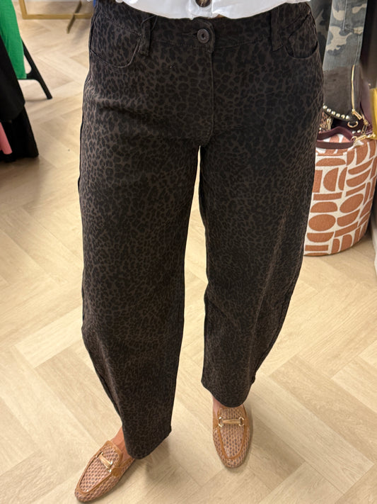Jeans Balloon Leopard Donkerbruin