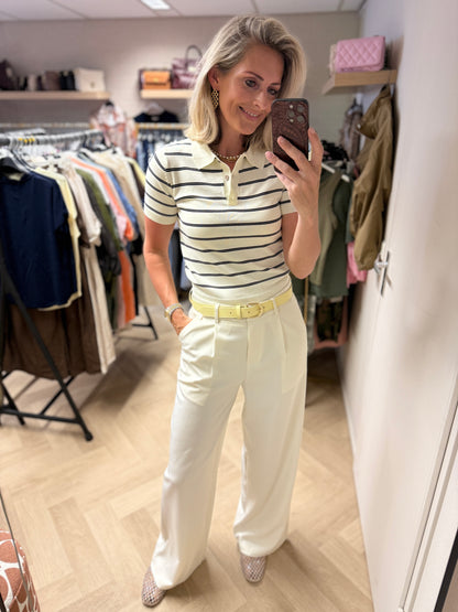 Polo Macy Streep Zachtgeel