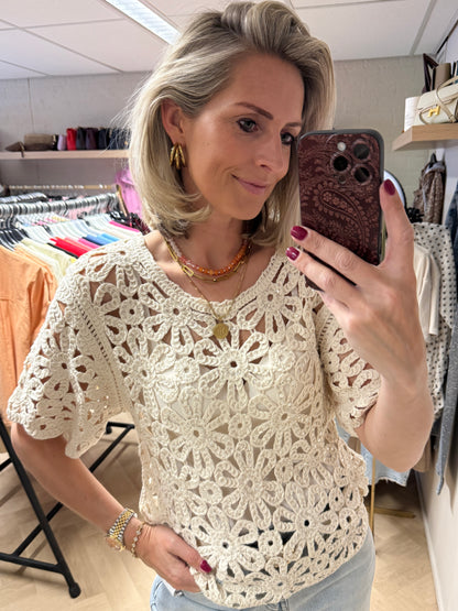 Shirt Milly Crochet Ecru