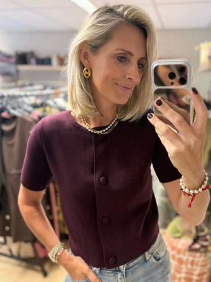 Vest Katy Knoop Plum