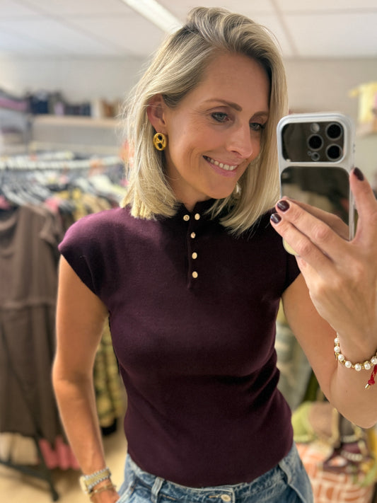 Shirt Jen Knoopjes Plum