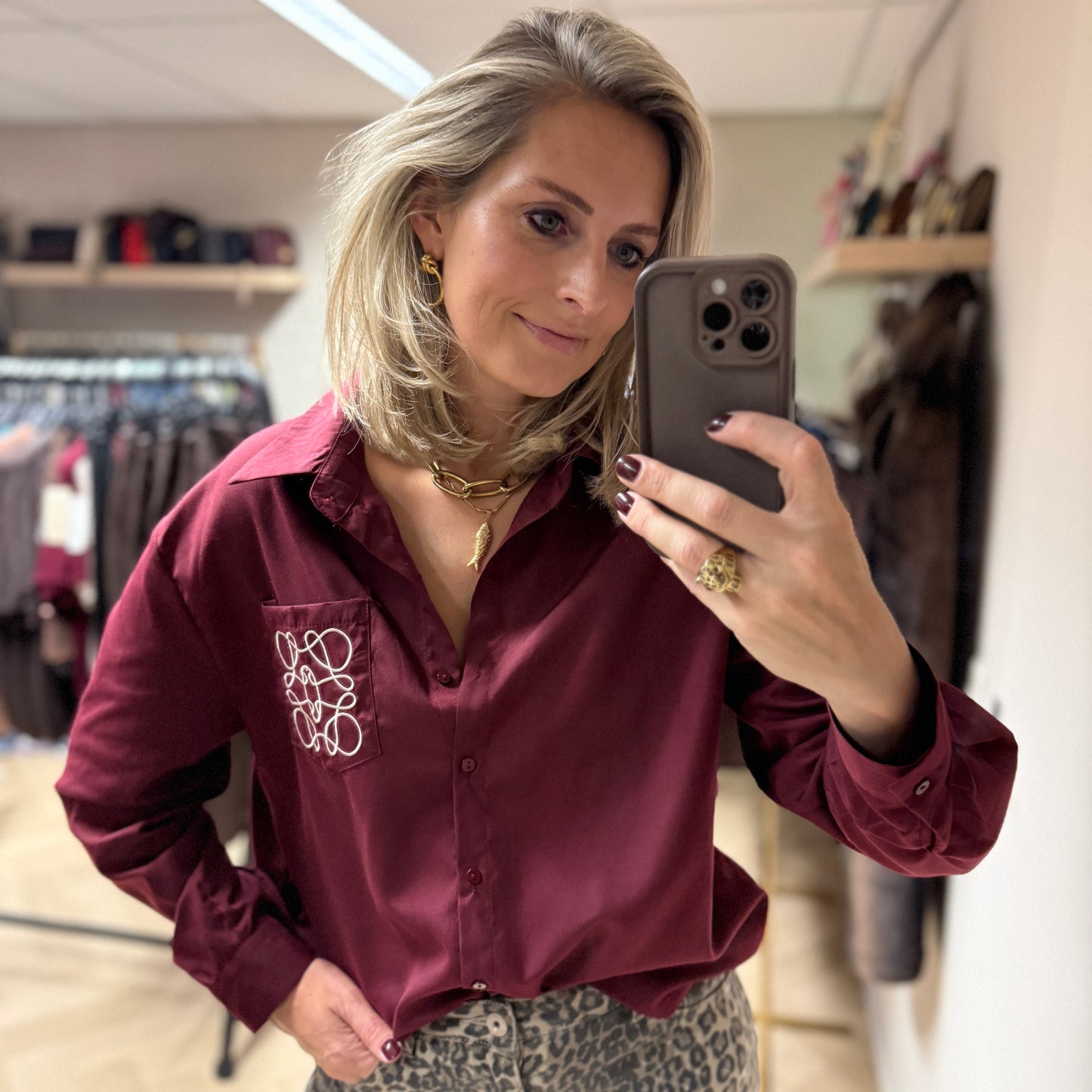 Blouse Fenna Bordeauxrood