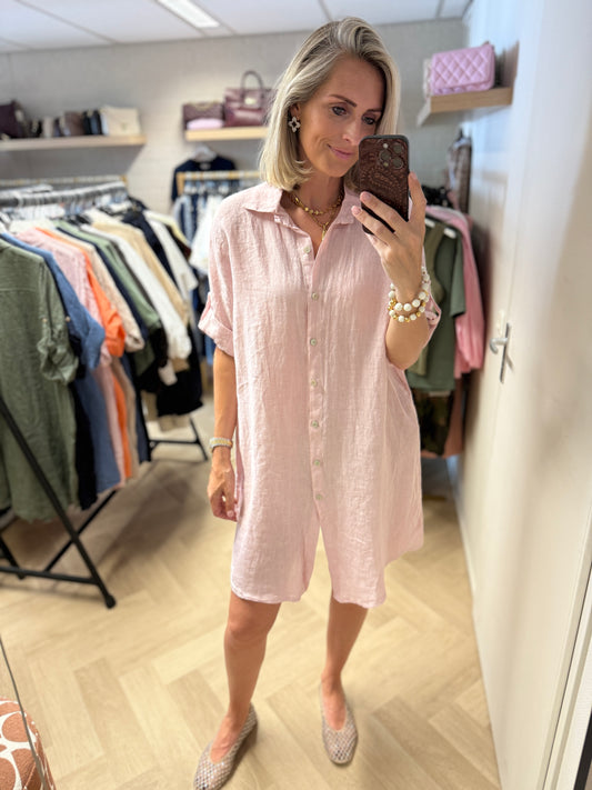 Blouse Jurk Puro Linnen Roze