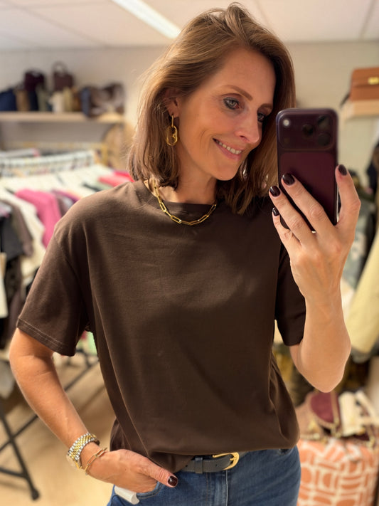Shirt Kylie Basic Bruin