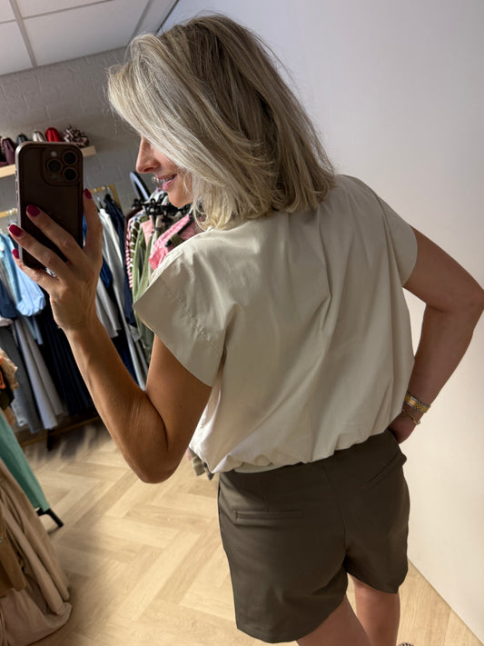 Blouse Eva Pof Elastiek Ecru