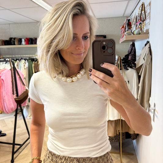 T-shirt Basic Viscose Molly Crème