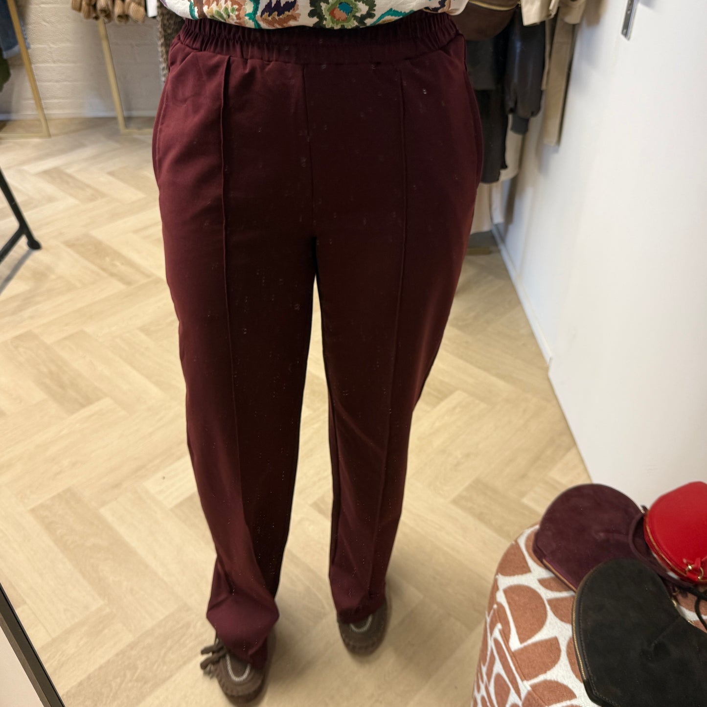 Broek Stephanie Katoen Burgundy