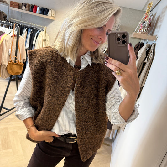 Vest Maxine Furry Choco Bruin