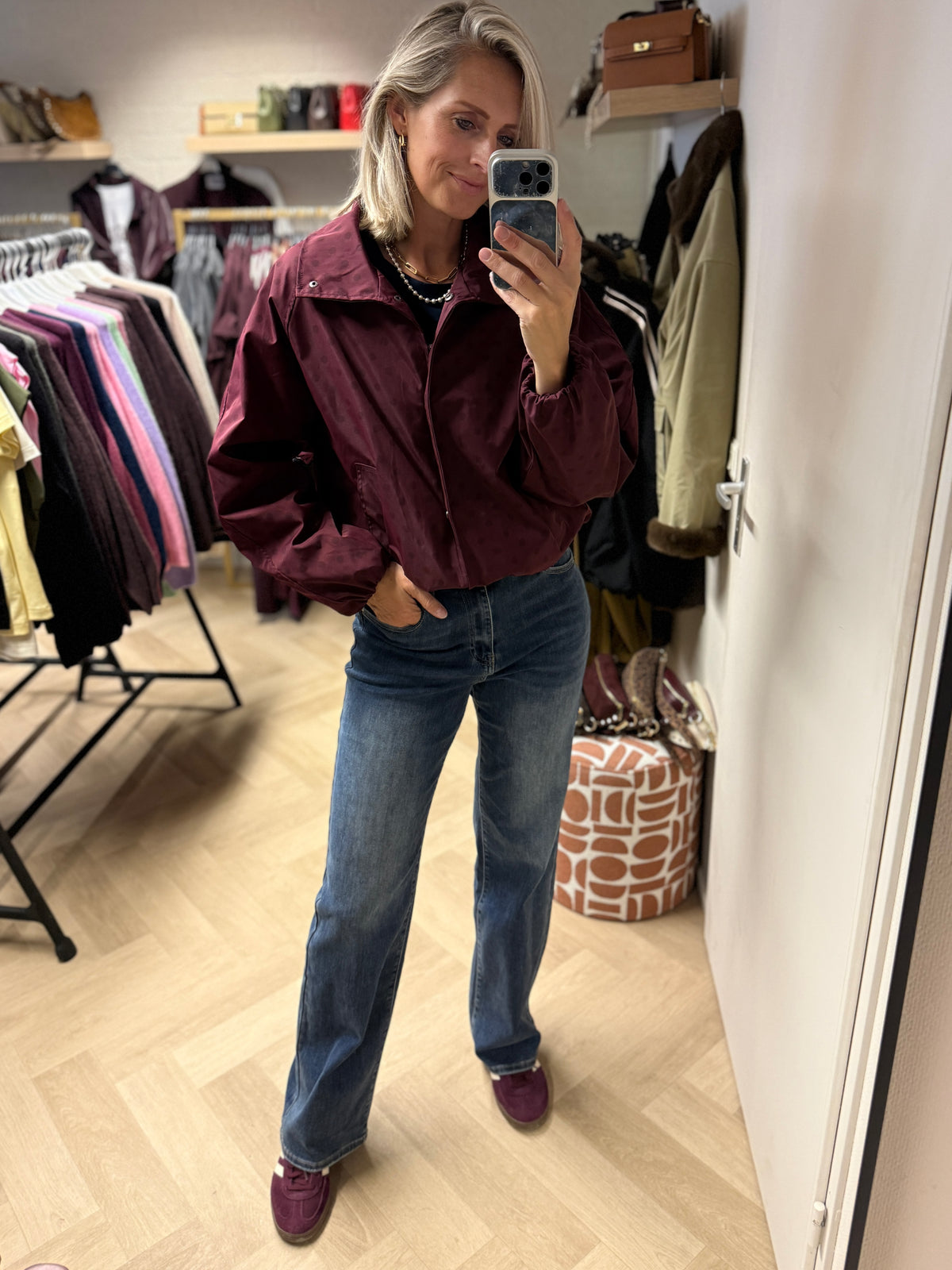Jack Polkadot Burgundy