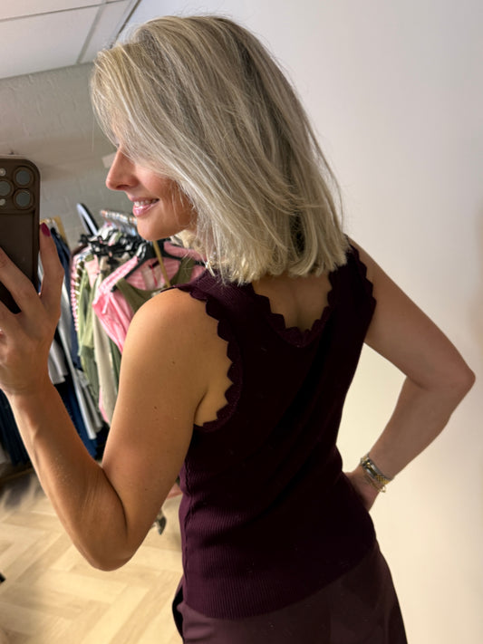 Top Stella Rib Lurex Plum