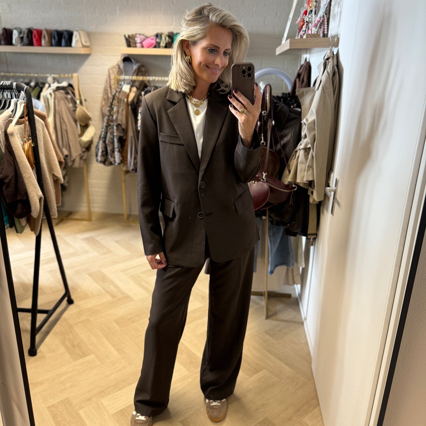 Pantalon Sharon Tall Donkerbruin