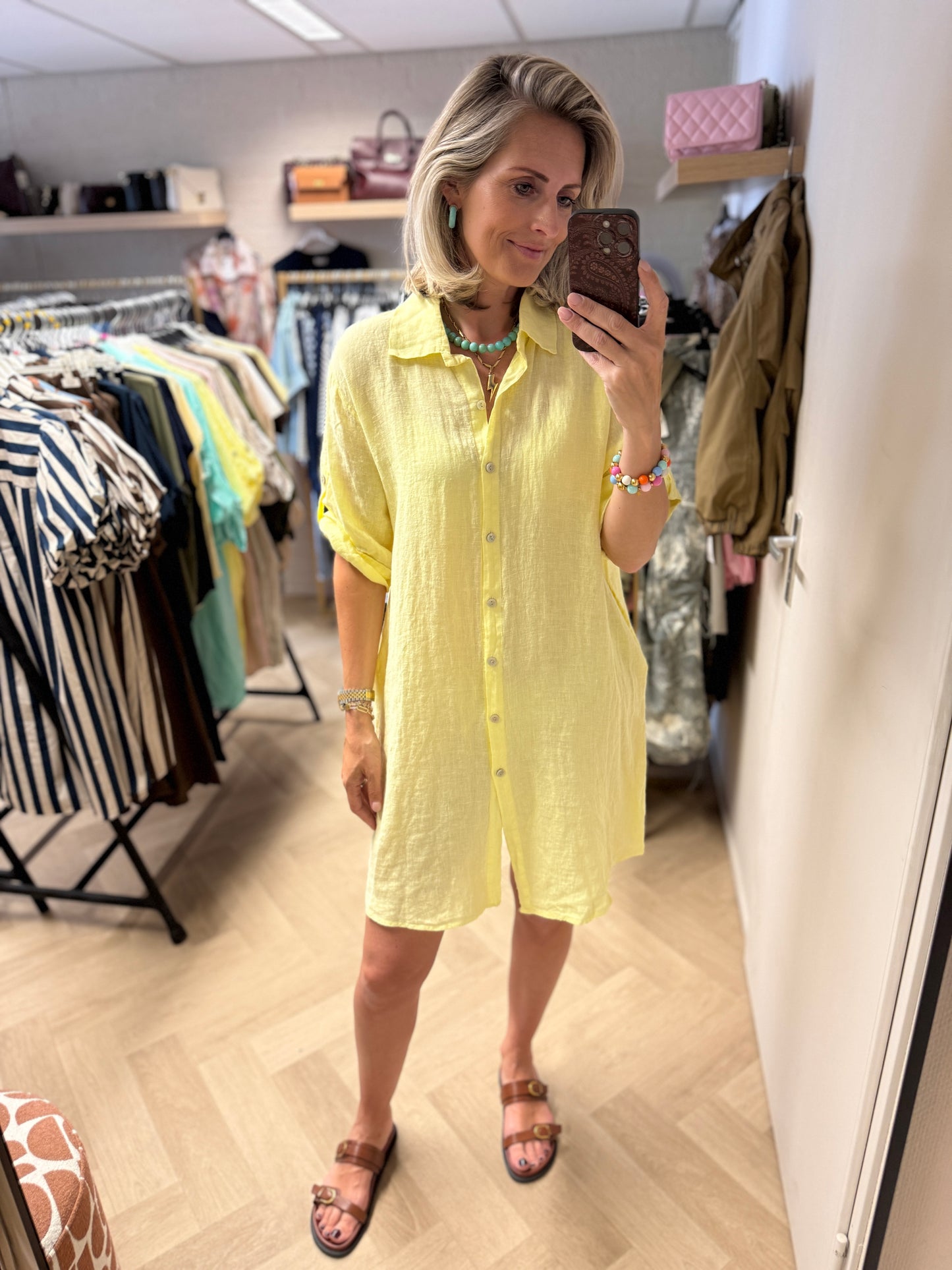 Blouse Jurk Puro Linnen Zachtgeel