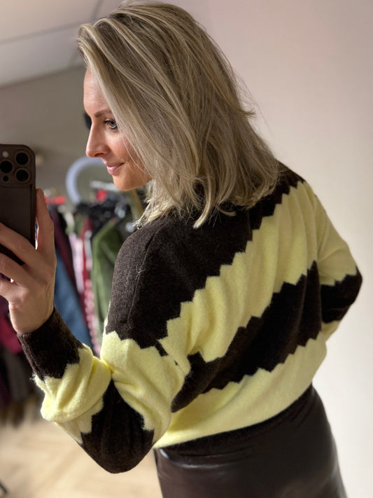 Trui Vienna Bruin Geel