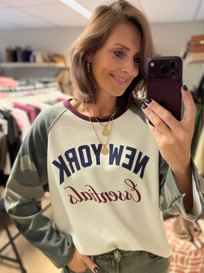 Longsleeve  Raglan Army NY Essentials Bordeaux
