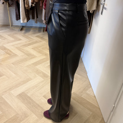 Pantalon Farah Pu Leather Zwart