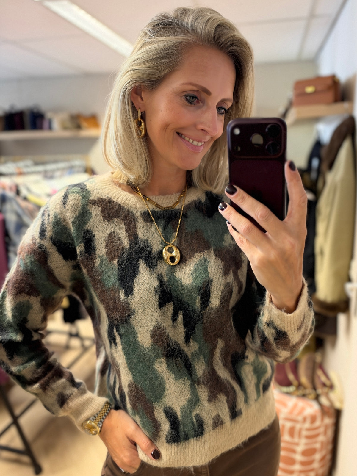 Trui Armyprint Groen