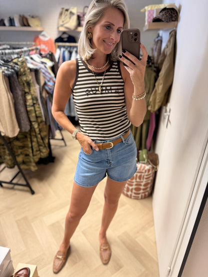 Top Isla Streep Amour Bruin Beige