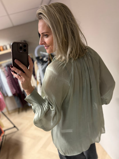 Blouse Florence Glans Saliegroen