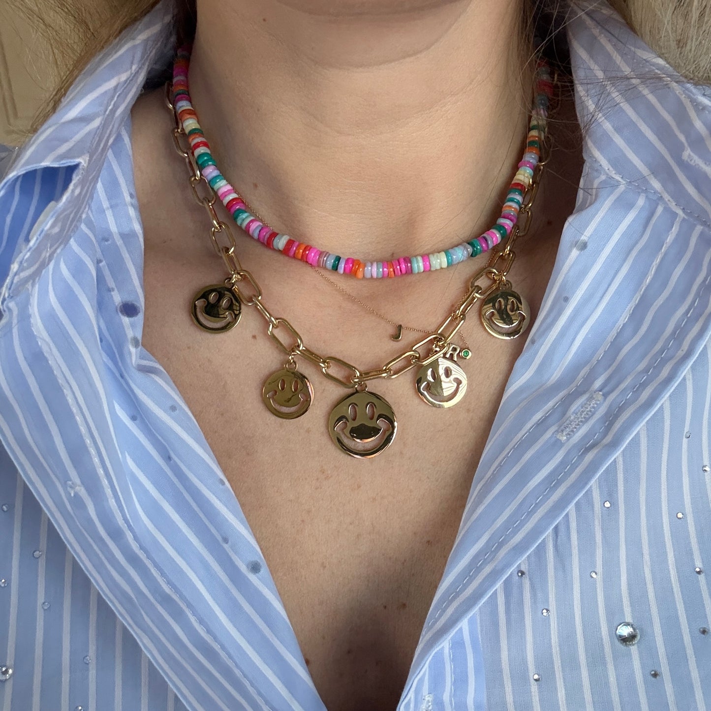 Ketting Smiley's Goud