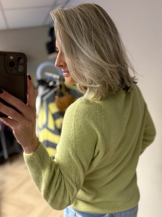 Trui Claudia Alpaca Lange Mouw Pistache